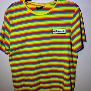 Rainbow Striped Polaroid Tee